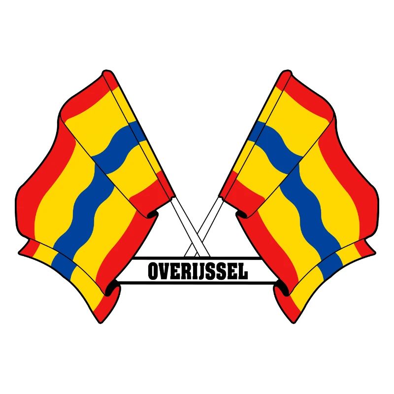 Two flags text OVERIJSSEL