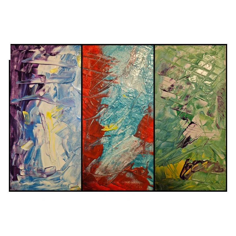 Triptychon Farbfluss
