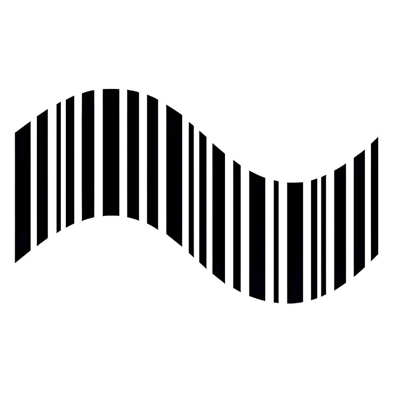 Barcode in wavy shape