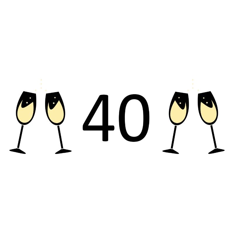 40.Geburtstag 40 Jahre Jubiläum 40 Zahl 40 schwarz
