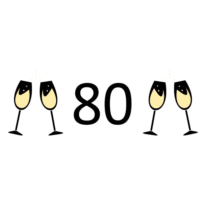 80th Birthday 80th Anniversary 80 Number 80 black