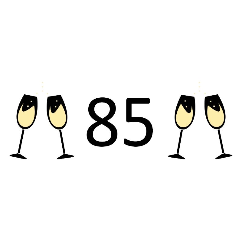 85th Birthday 85 Years Anniversary 85 Number 85 Black
