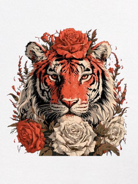 Tiger mit Blumenkrone