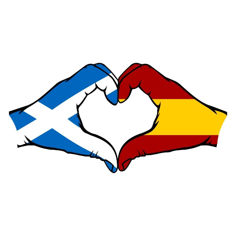 Ecosse Espagne Drapeau Aiguilles Coeur Forme