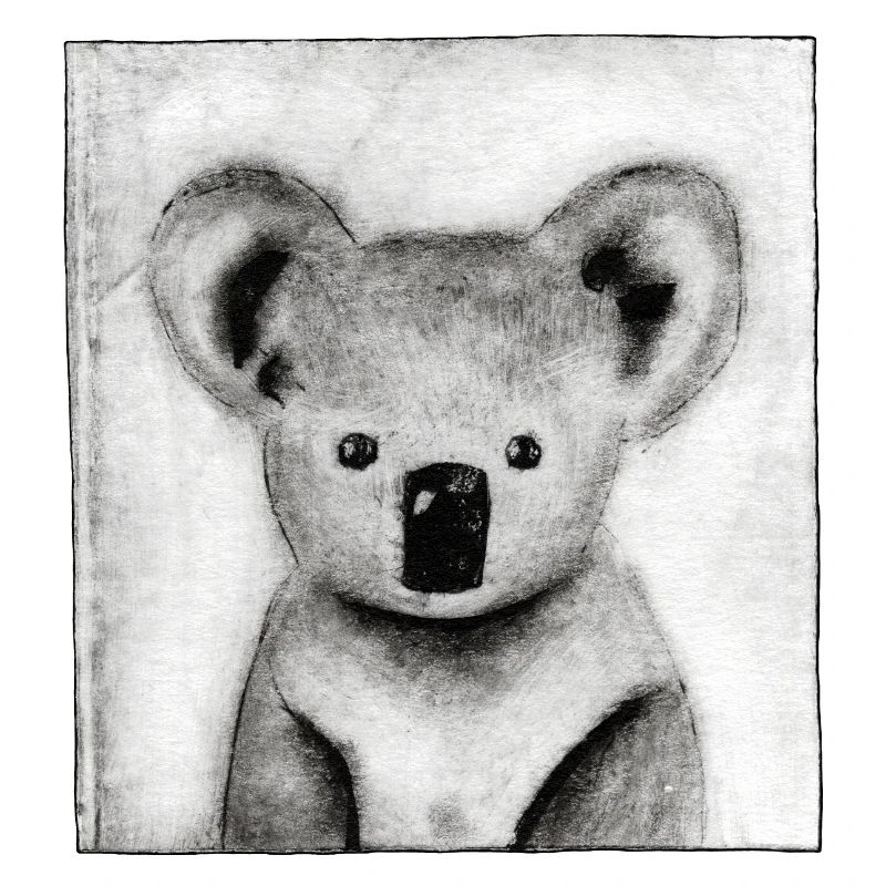 Koala noir et blanc - œuvres sculptées à la main