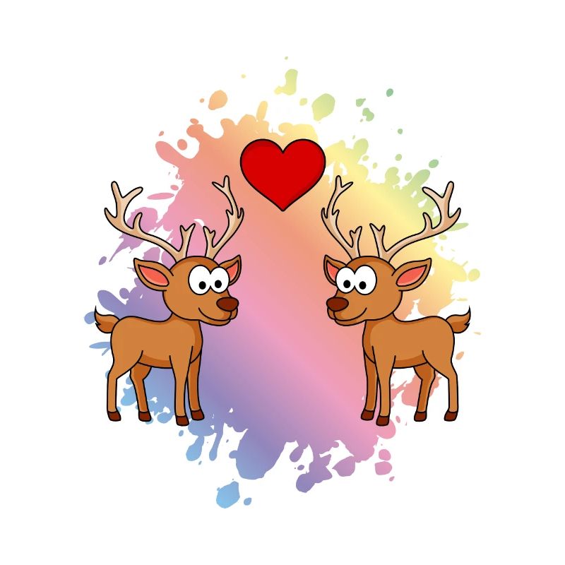 Hirsch Comic Paar Liebe