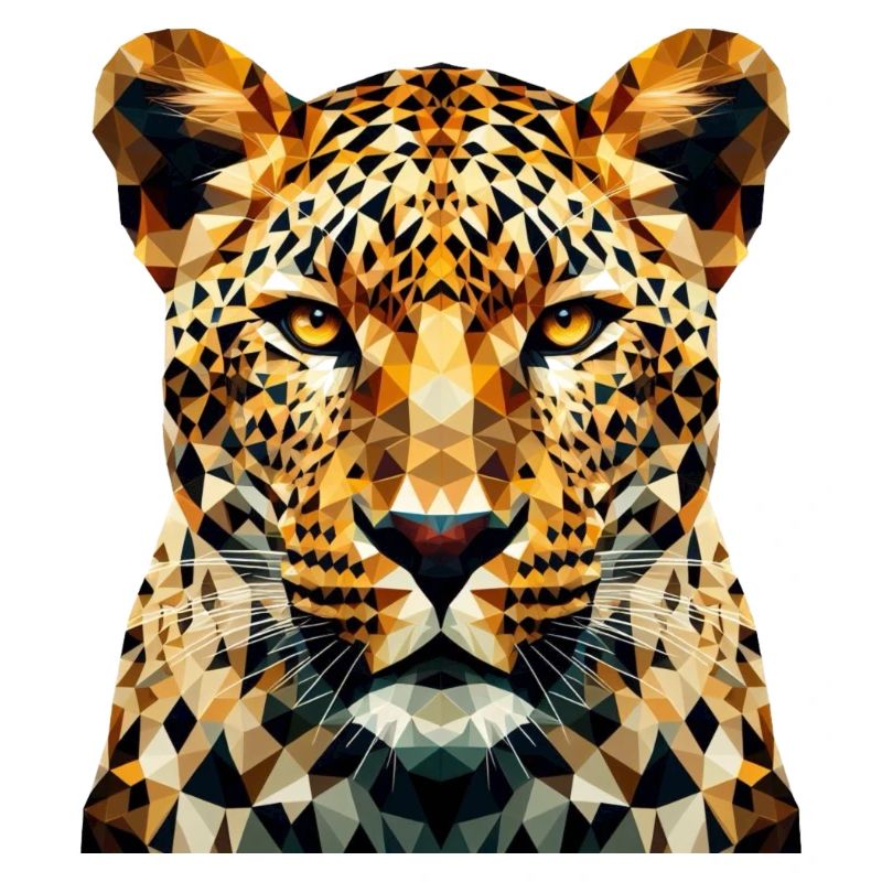 Ein Leopard im Polygon-Stil
