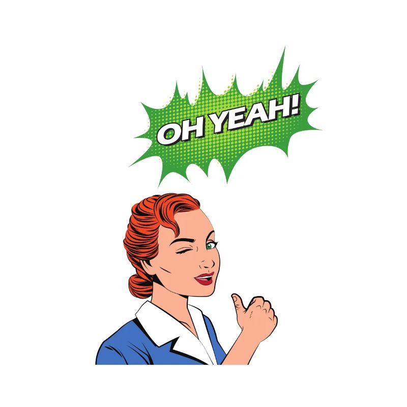 Oh yeah comic comic style cartoon speech bubble nerd