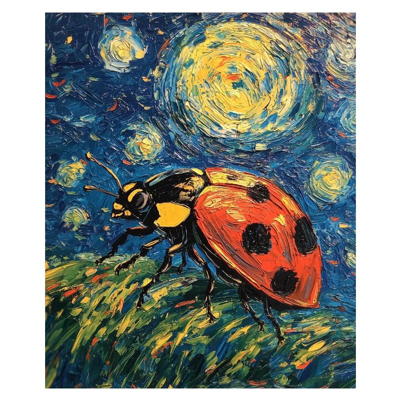 Ladybug Van Gogh Style Starry Night