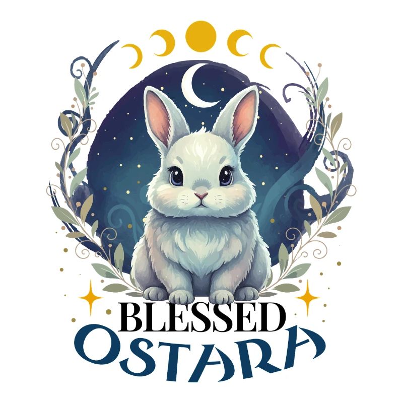 Happy Easter Ostara Rabbit Pagan