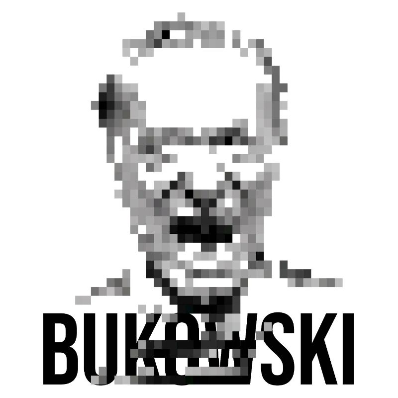 Charles Bukowski Conception de portraits pixelisés.