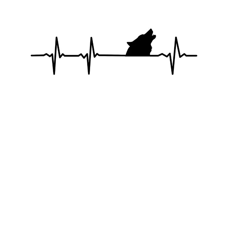 Wolf heartbeat pulse wolves pack team gift