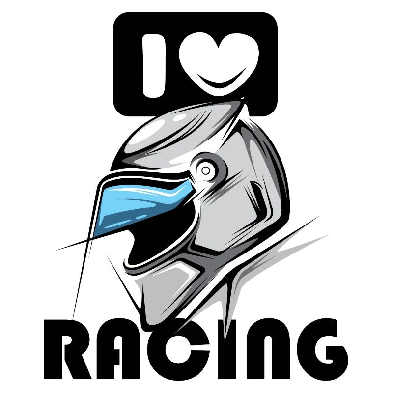 J’aime le casque de course Logo de course de moto de voiture