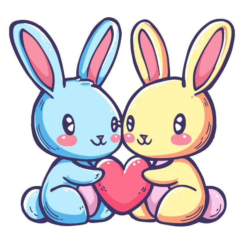 Hase Comic Paar Liebe