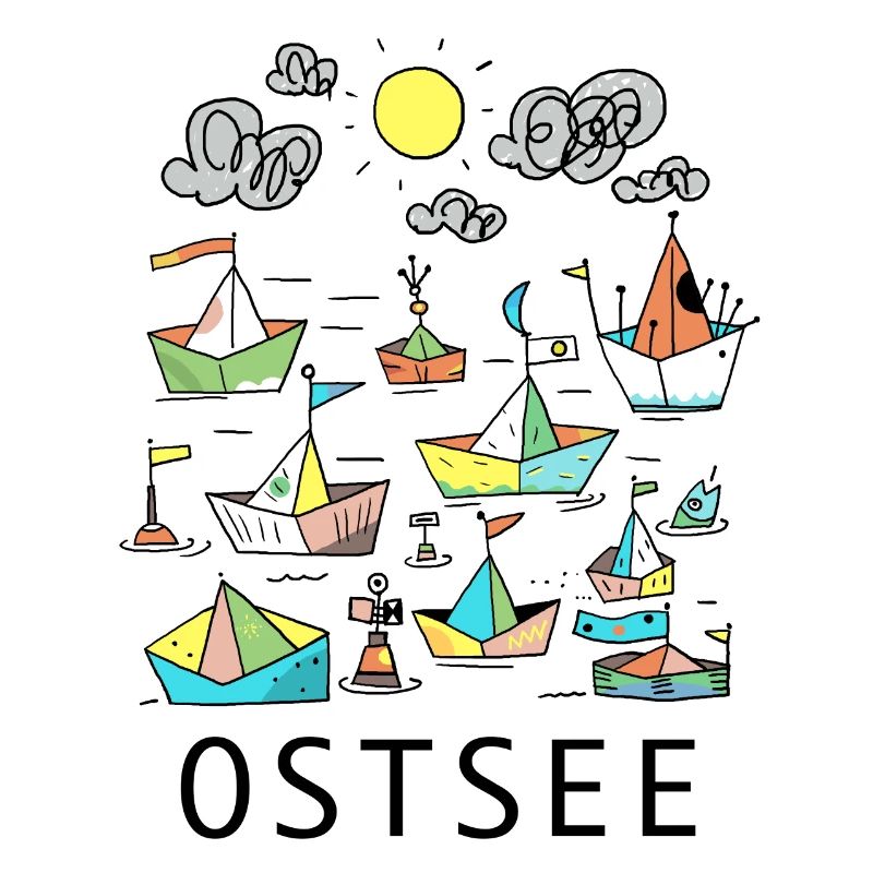 Origami-Boote im bunten Abendlicht