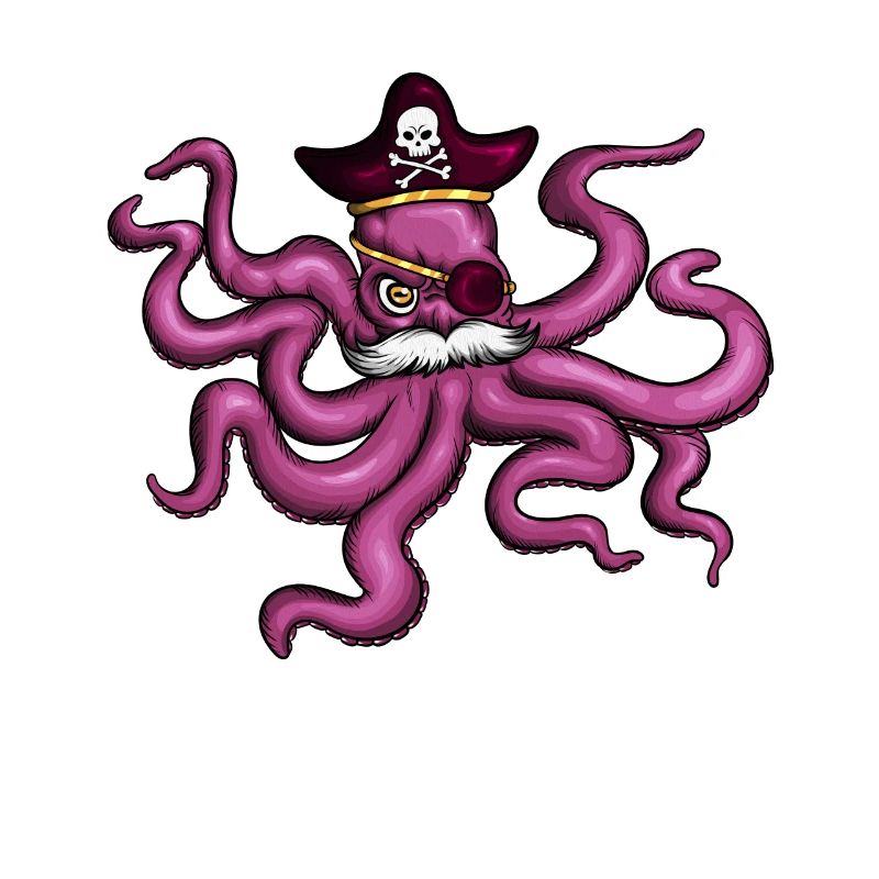 Octopus Pirate Pirate Hat Eye Patch Moustache
