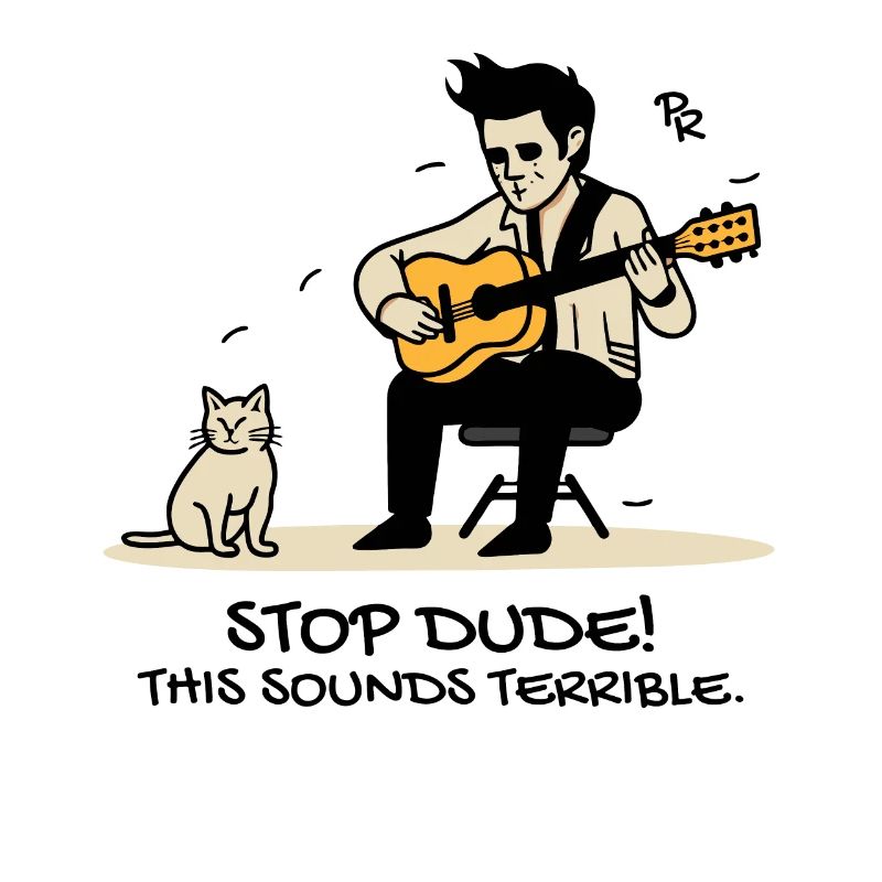 Ça sonne terriblement mal : guitariste et chat