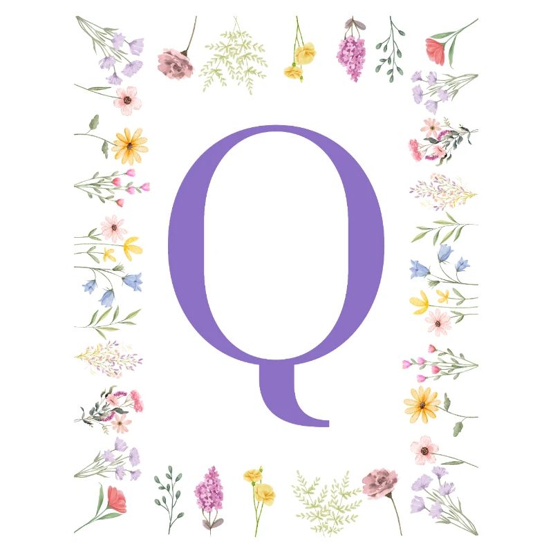 Monogramm "Q", florale Initialen
