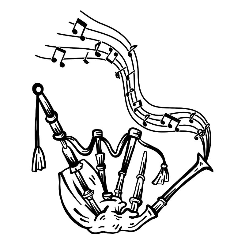 Cornemuse avec notes de musique Musicicorne Musicien Cornemuse Cornemuse