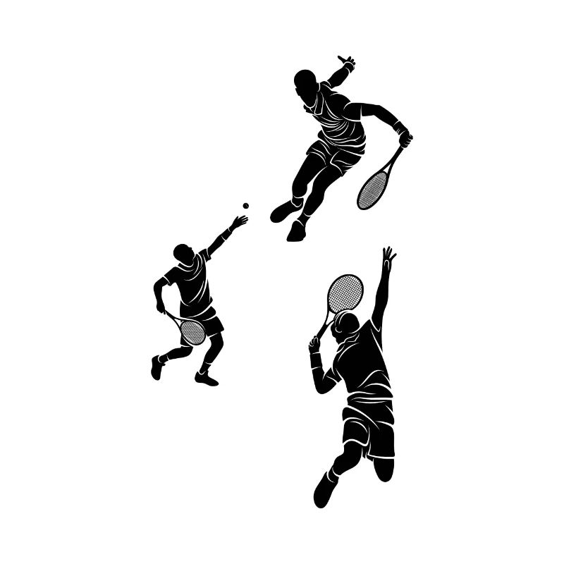Playing Squash player silhouettes Squash