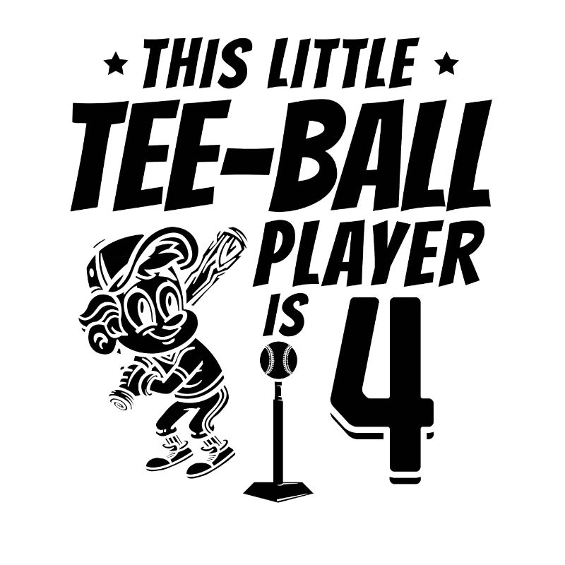 This little Tee-ball player is 4 Years 4th Birthda