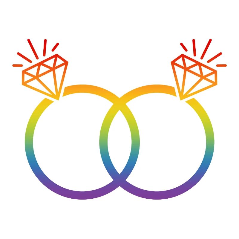 LGBT Eheringe Hochzeit JGA Paar Regenbogen Diamant