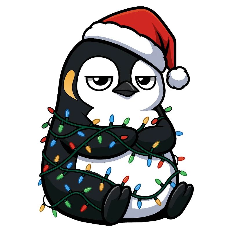 Grumpy Penguin Christmas Clumsy Santa Verhed