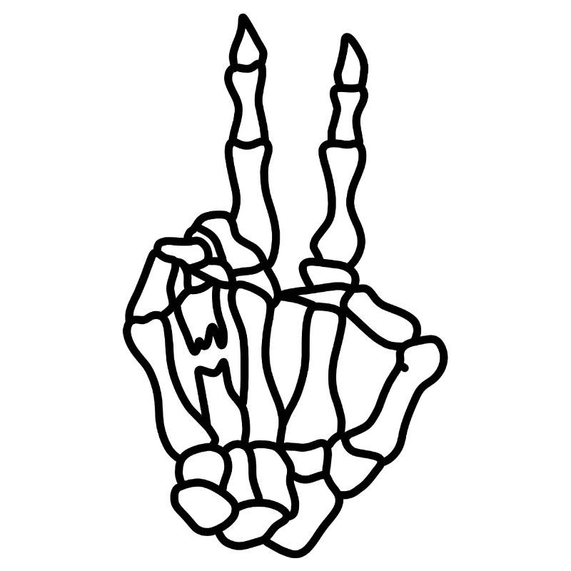 Skeleton Hand Peace