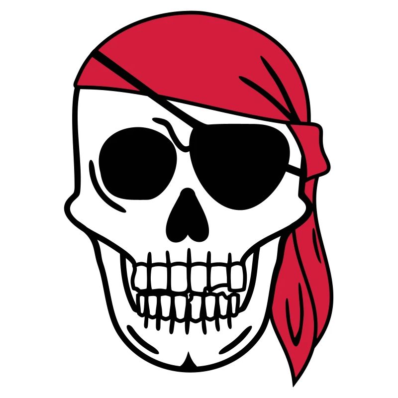 Pirate with Headscarf Sailor Skeleton Skull Head