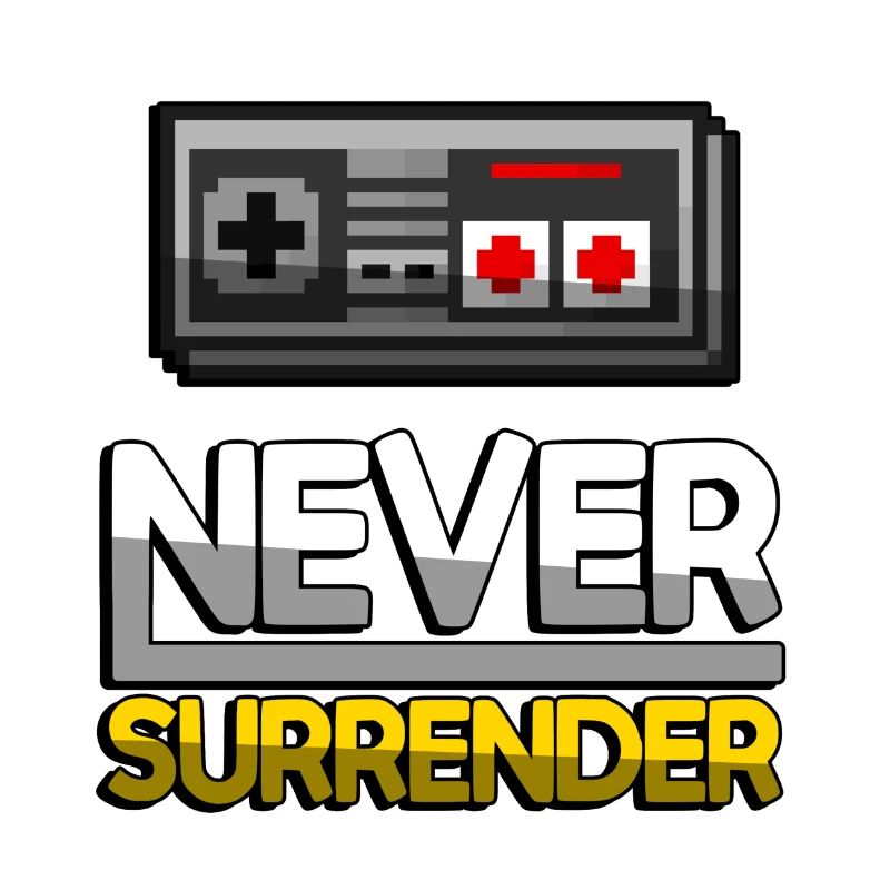 NEVER SURRENDER (Gelb) + NES Controller - Gaming