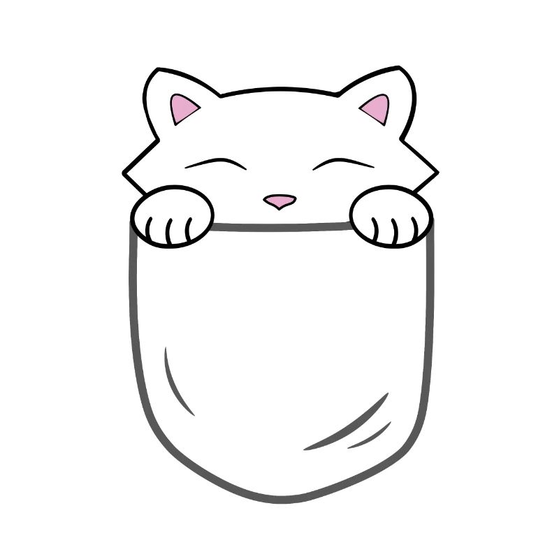 Chat mignon assis dans une poche