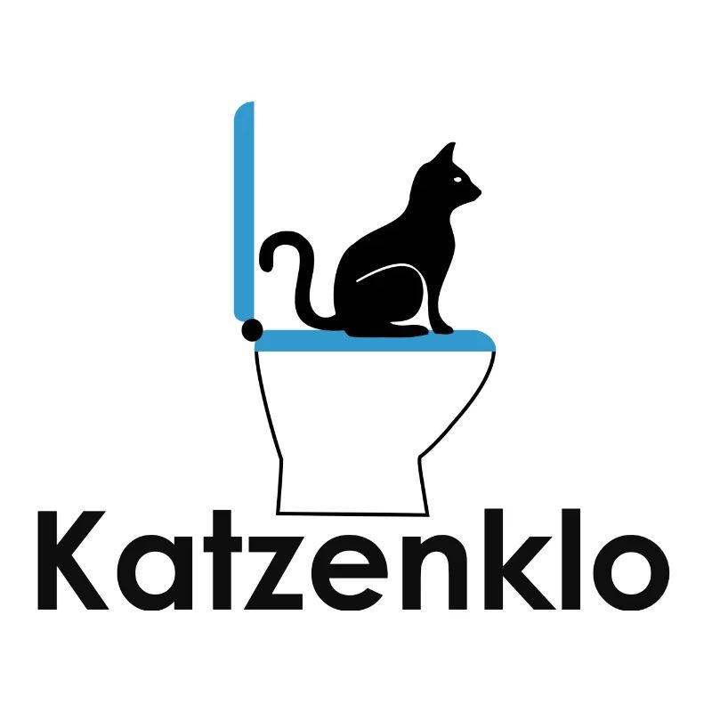 Bac à litière bleu avec écriture