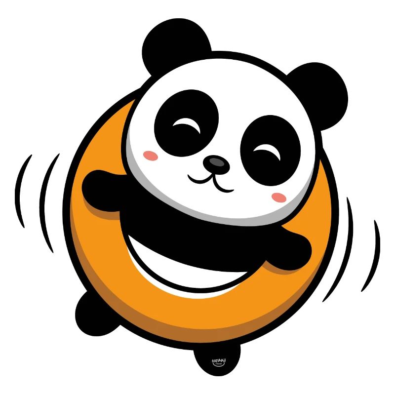 cute little panda bear pool cute baby gift comic