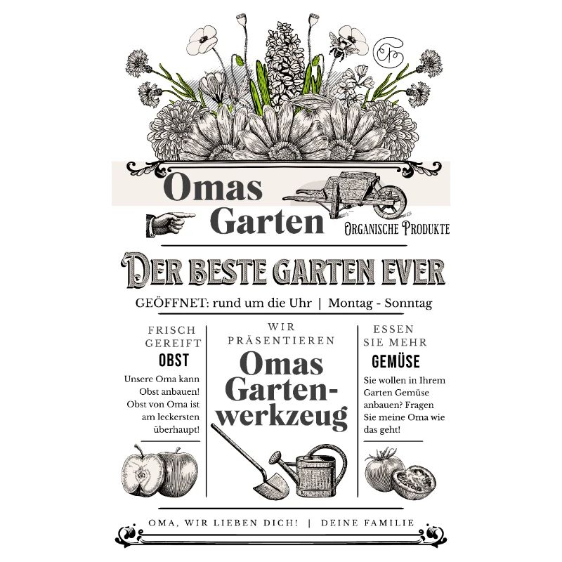 Oma Großmutter Garten Gärtnerin Geschenk