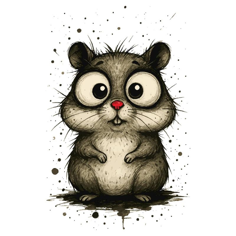 Lustiger Hamster mit großen Augen – Comic Splash
