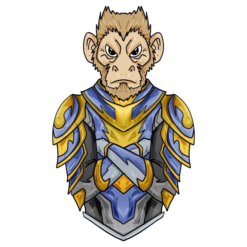 Chevalier Singe avec Armure Croisé