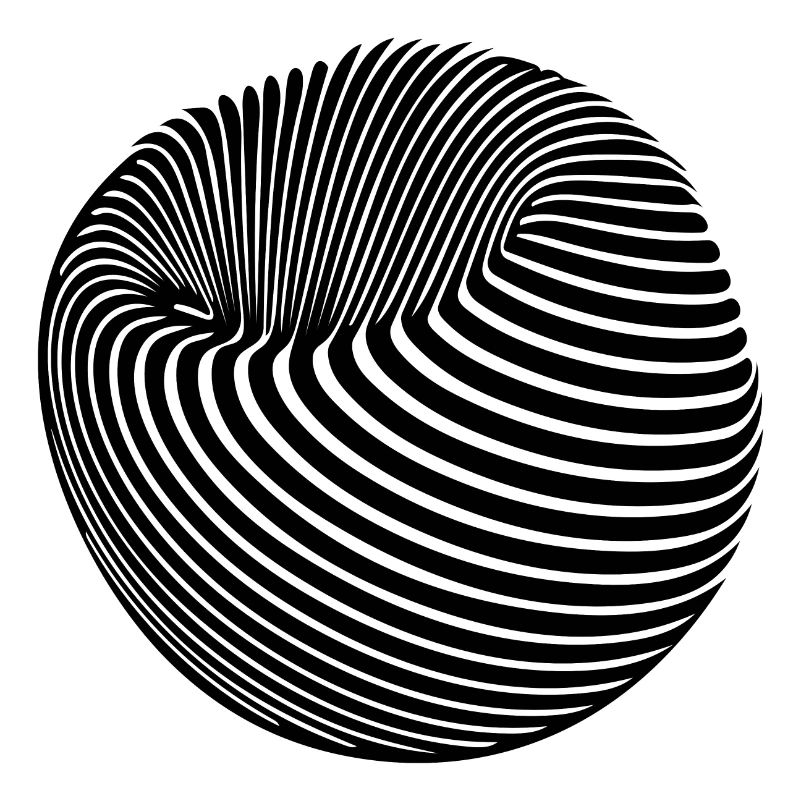 Geometric sphere body with stripes
