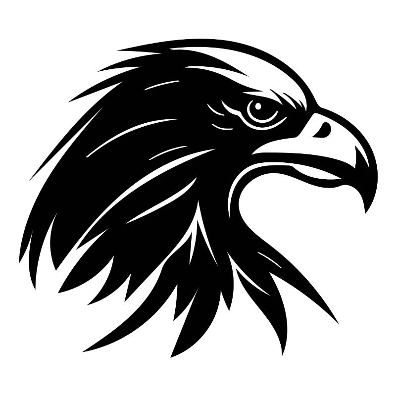 Elegant eagle head in tattoo style