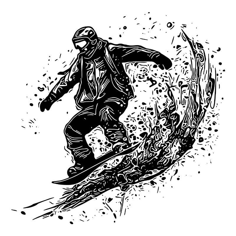 Snowboarding Ride Snowboard Deep Snow Style