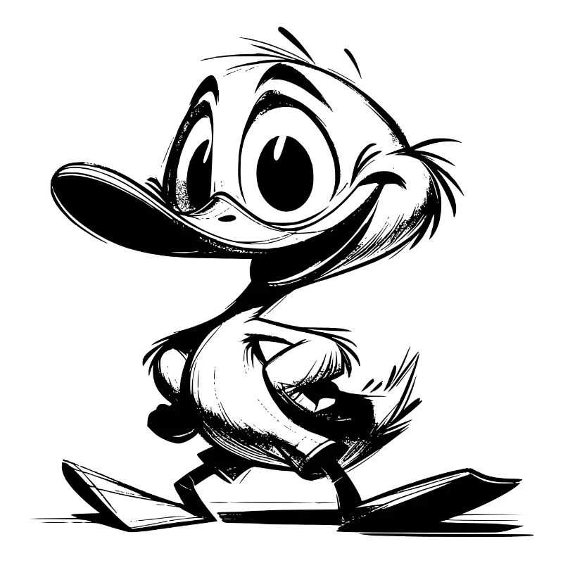 Dessin d’un bébé canard avec un énorme bec