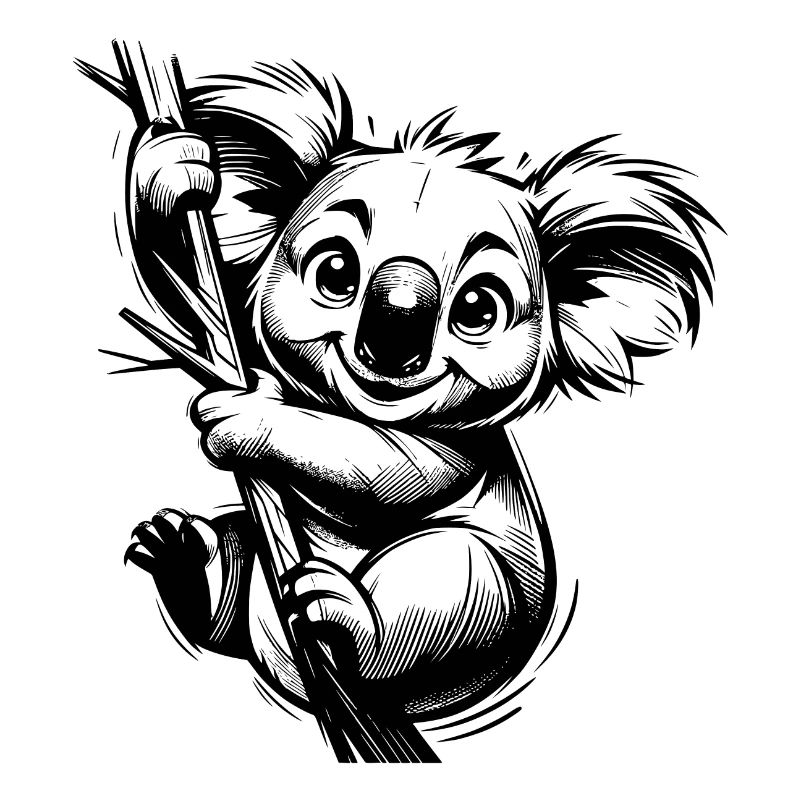 Lustiger australischer Kinder Koala am Baum