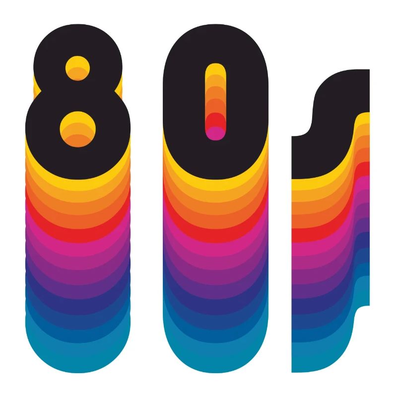 80s queue d'arc-en-ciel