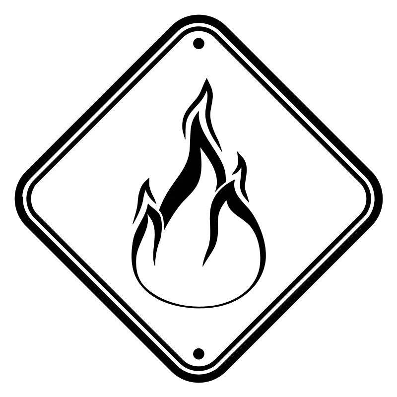 warning sign shield caution caution danger feu