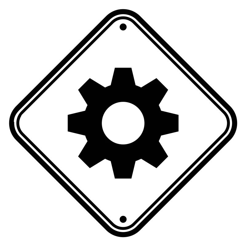 engineer gear danger shield zone caution mecha