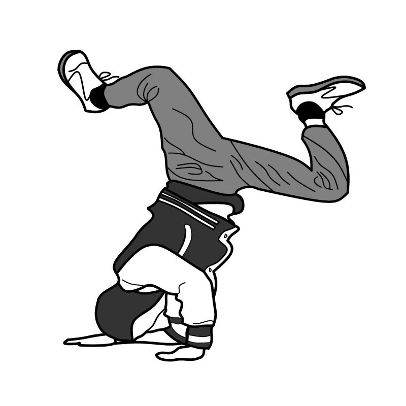 B Boy B-Boy Elbow Freeze in grayscale break dance