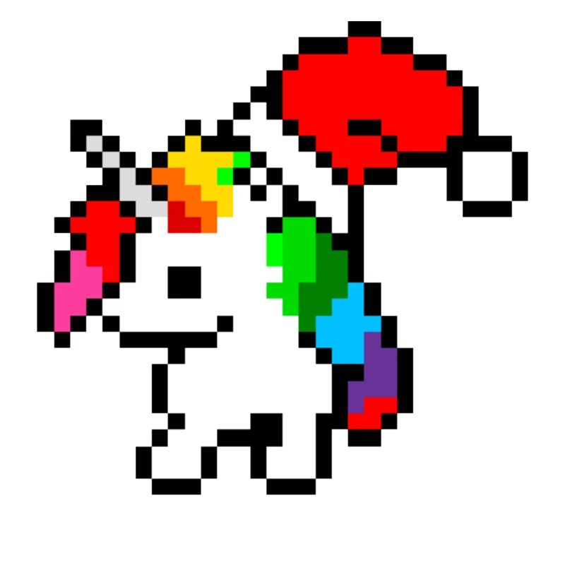 Weihnachten Einhorn Pixel Art