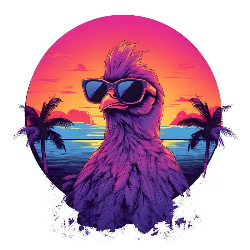 Synthwave Chicken Sunset