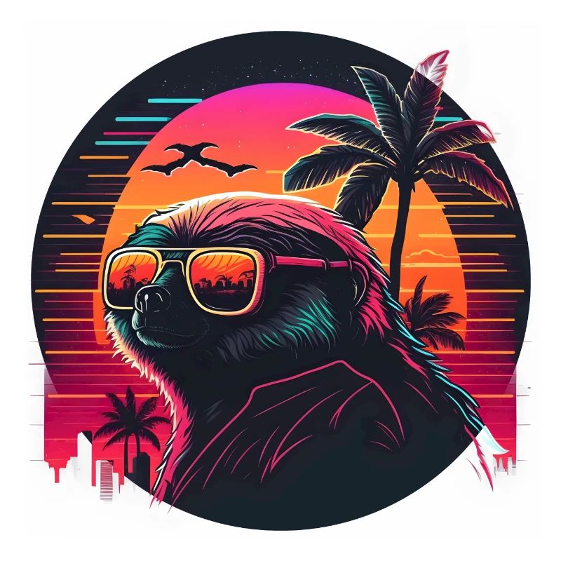 Synthwave Sloth Sunset