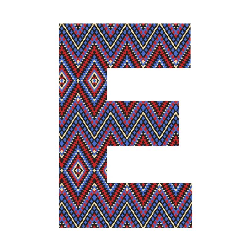 Monogramm Buchstabe E- boho buntes Design