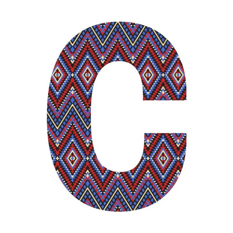Monogram Letter C- geometric pattern